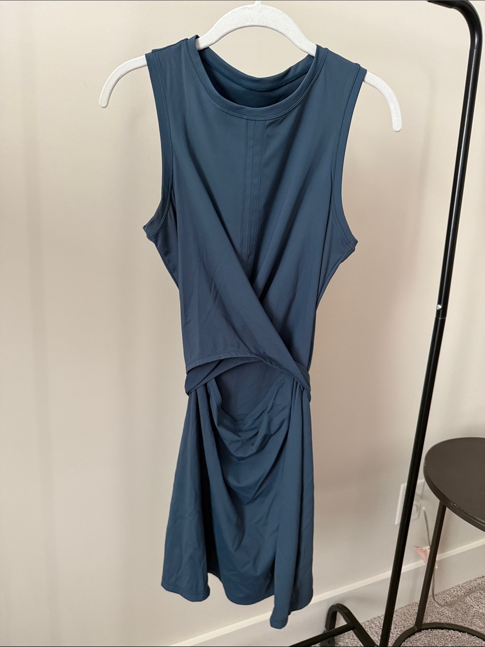 Halara Sleeveless Twist-Front Dress in Deep Teal